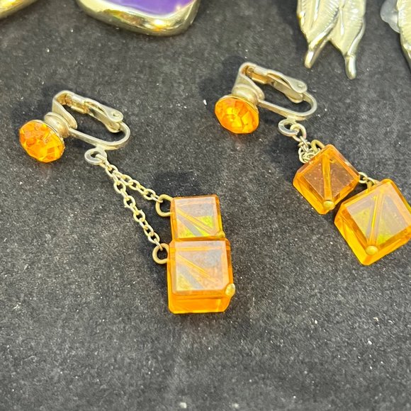 Lot Of 5 Silver Tone Clip On Earrings (3558) - Picture 6 of 8